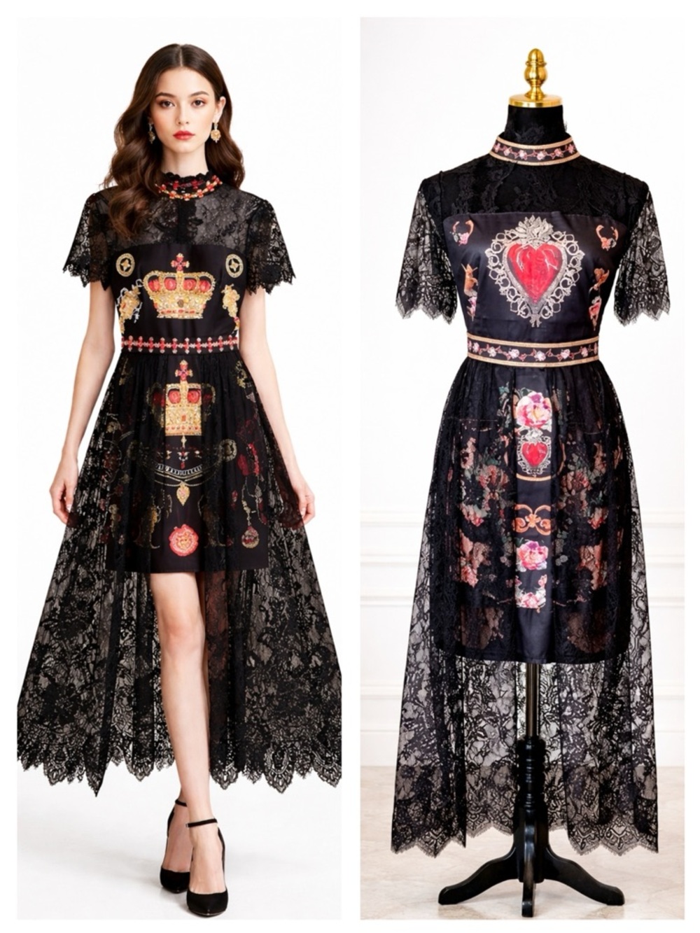 Lace Asymmetrical Dress The Rozmundah